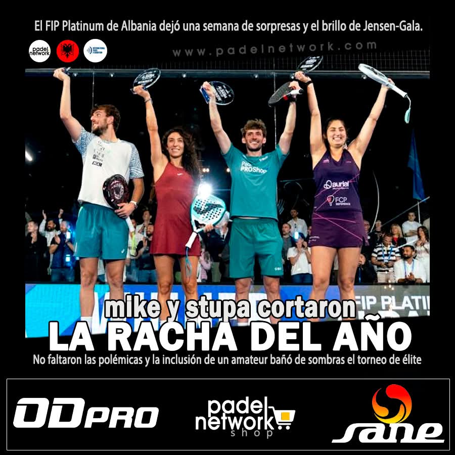 PadelNetwork's tweet photo. Fue sin duda la semana de Enzo Jensen y David Gala, pero los villanos Mike Yanguas y Franco Stupaczuk sacaron a tiempo su chapa de favoritos para quedarse con el FIP Platinum de Albania con un 6/4 4/6 7/5.
Guinart-Virseda superaron a Salazar-Alonso 7/5 6/1. https://t.co/OiocW0aXIY