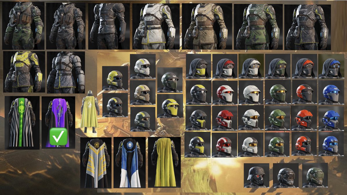 Glorbzilla's tweet photo. @StriderOfValor Yea these are all unreleased &amp; canceled items that are in the game as we speak

Here’s a slightly more updated collage that I had put together https://t.co/SYcSmA5dzv