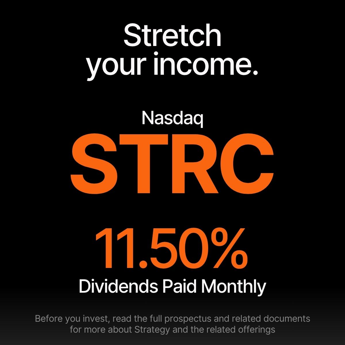 Strategy's tweet photo. Stretch Dividend Rate maintained at 11.50% for June 2026. $STRC https://t.co/hp4csYkkoi