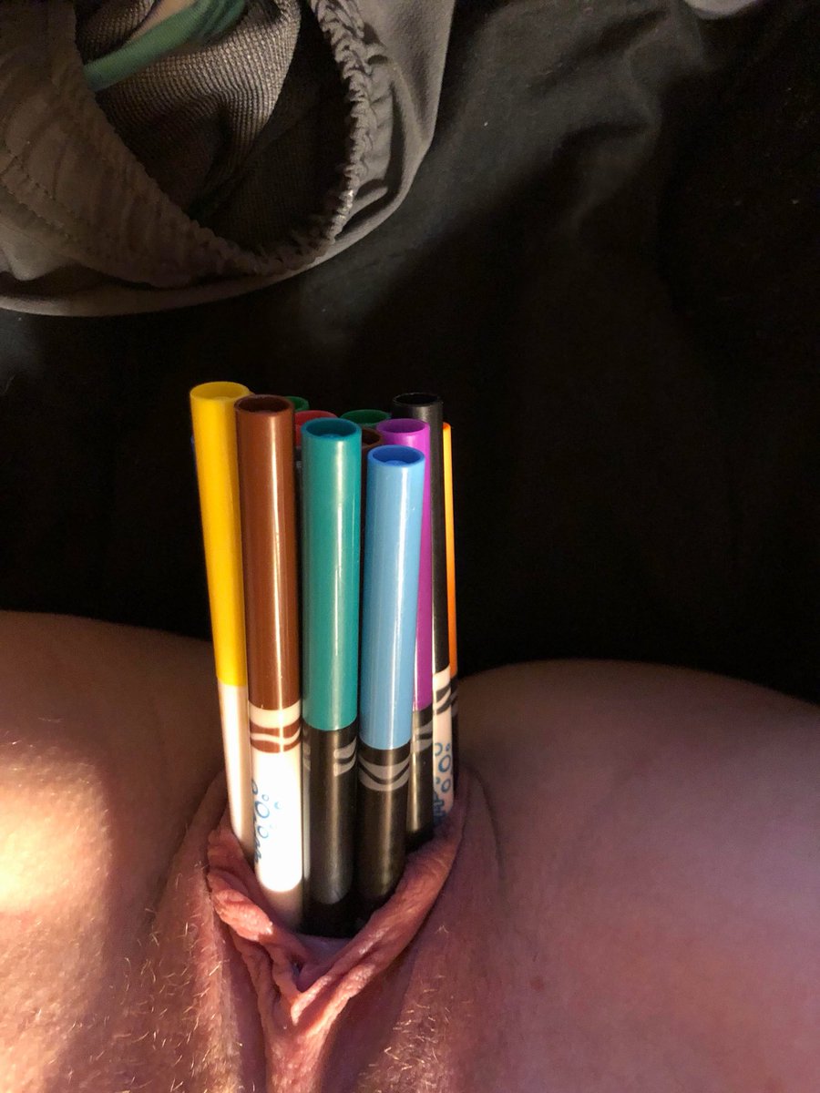 j48428's tweet photo. This is how me and my gf spend our Sunday. We tried to see how many markers her slutty pussy could take! 

#slut #sharpiechallenge #gape #pussy #nsfw #cuck #training #sizequeen #stretchedpussy https://t.co/FBOS43f2KH