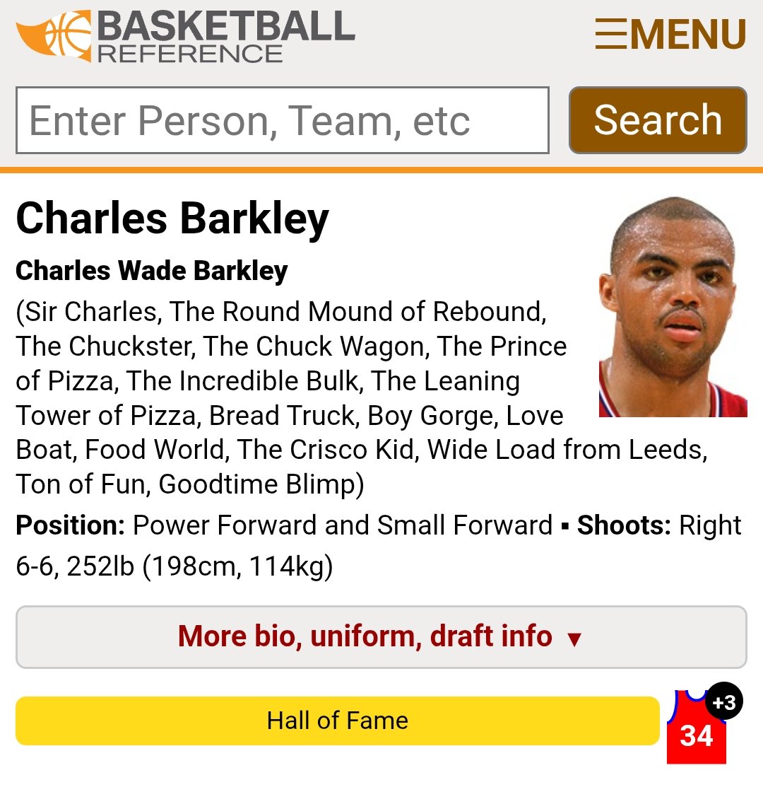 Chigurh_Crash's tweet photo. Charles Barkley had more nicknames than you can count on two hands and almost every single one was just calling him a fatass. https://t.co/uoky6mMh5P