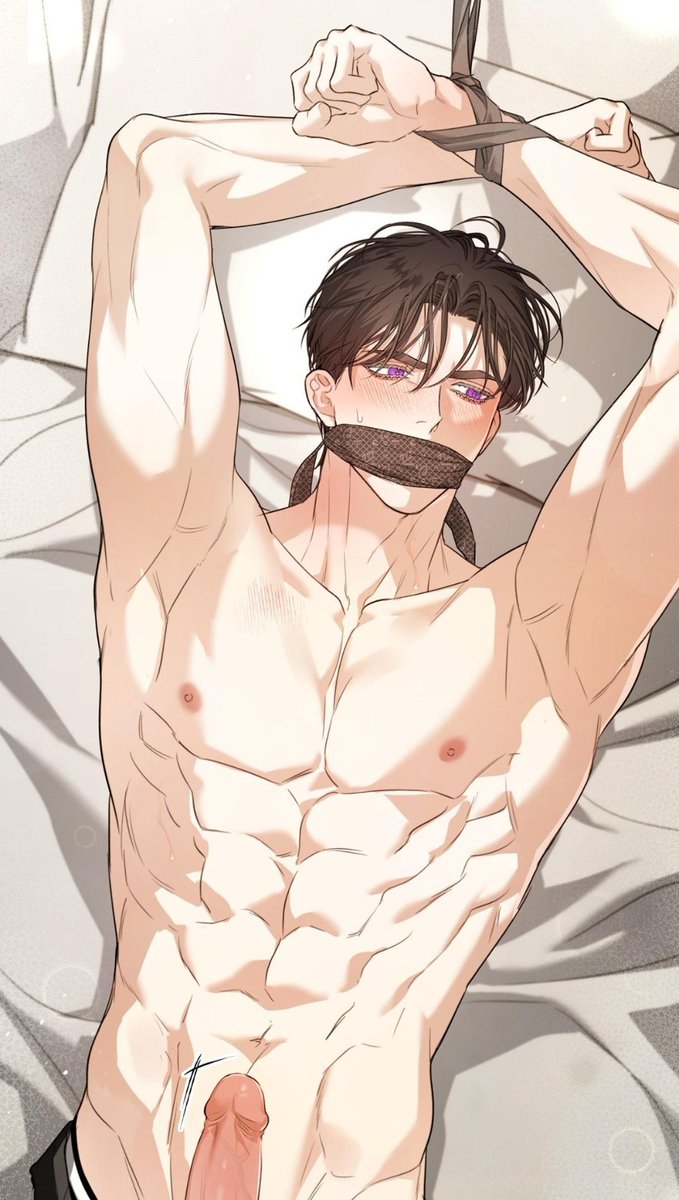 yaoisquirt's tweet photo. hes jerking off while tied up his top https://t.co/RuAGwHzIdD