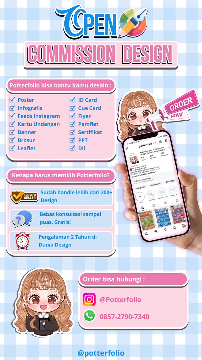 potterfolio's tweet photo. 📌 Materi udah siap, tapi posternya?
Masih font Comic Sans sama warna neon tabrakan 😭
Eitsss tenang, biar aku yang urus. Design Poster &amp; Infografis mulai dari 35K, bisa request sesuai keinginan kamu! 
📩 Order DM X/Instagram @potterfolio atau WA di bio yaa!
#bealanja https://t.co/GqRzdKQxyL