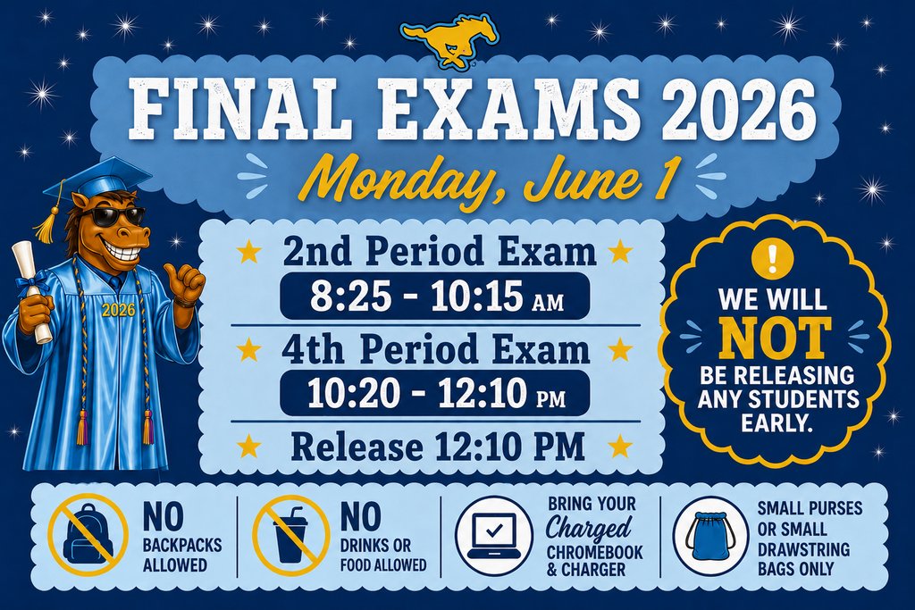 McAllenMemorial's tweet photo. 🩵Finals Week continues in Mustang Country! 🐎💛
Finish strong, Mustangs! We A.R.E. Memorial! ⭐
#1PRIDE https://t.co/EVRAUeESG3