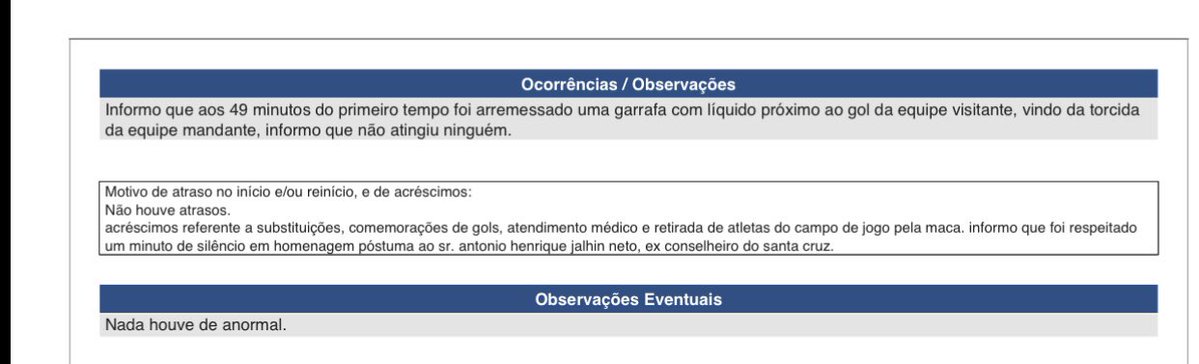 flaviothierre's tweet photo. Mais uma vez foram jogados objetos em campo e o árbitro relatou em súmula. Essa reincidência pode prejudicar, e muito, o Santa Cruz nas próximas rodadas. https://t.co/bVUodEt1Xr