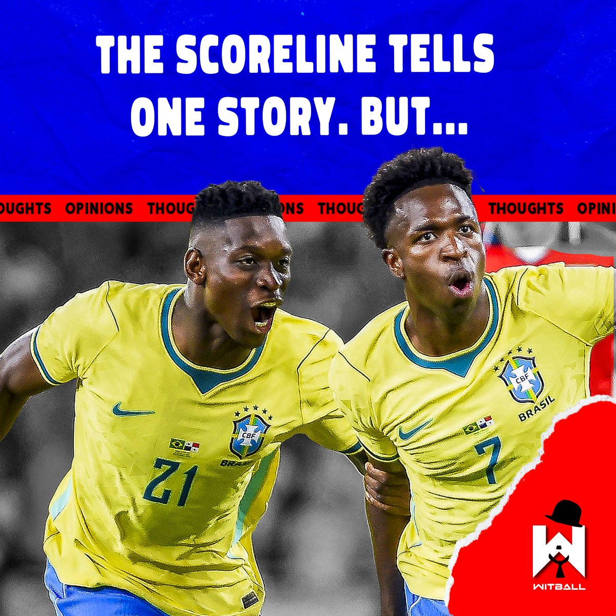 FootballWitball's tweet photo. Panama set up in a compact defensive block and kept it 2-1 until halftime. Brazil had the ball, Brazil had the territory, but Brazil had no answers.

There were moments to expose Brazil's shape to show how disorganised the backline was when numbers pushed forward. The starting XI looked name-heavy but predictable and short of ideas against a side ranked well below them.

Then Ancelotti made 10 changes at halftime.

Paquetá, Rayan, and Igor Thiago came on and within 18 minutes Brazil had scored three times.

Paquetá pulling strings between the lines, Igor Thiago drawing fouls and converting the penalty,

Rayan & Endrick exploiting the space more than whatever happened in the 1st half. The extra midfielder changed the entire tempo and vertical threat.

The 6-2 scoreline tells one story. The first half tells another.

Panama will not be in the knockout rounds. Ancelotti needs to be taking notes before going to a much intense environment.