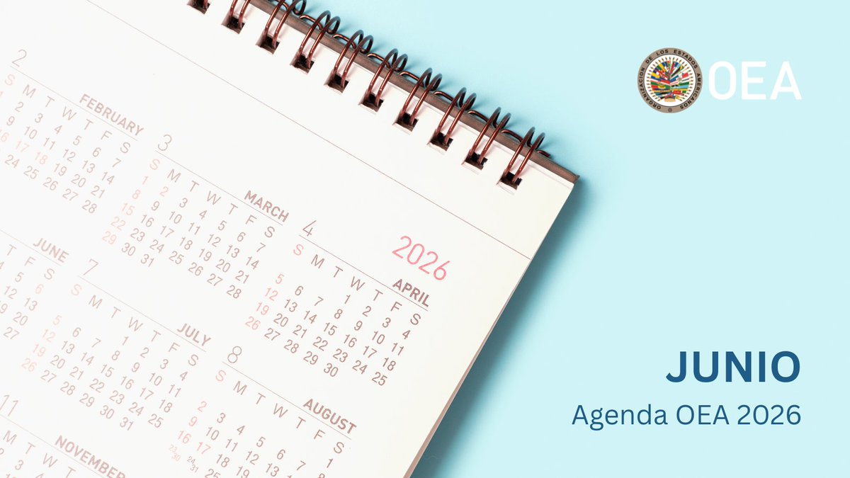 OEA_oficial's tweet photo. Junio llega con nuevas oportunidades para conectar, aprender y actuar en las Américas 🌎
La #AgendaOEA reúne cursos, eventos y espacios de diálogo para seguir impulsando ideas, cooperación y soluciones compartidas.
📅 Explora todo lo que trae este mes:
https://t.co/BhmIyIlT6c https://t.co/pN27RC5YMJ