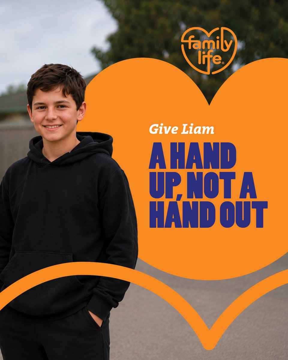 FamilyLifeAU's tweet photo. At 12, Liam was overwhelmed and withdrawing after experiencing family violence and family separation. 
This financial year, your gift is a hand up - helping children feel safe, supported, and hopeful.

Donate today: https://t.co/tFTP7dEfyH

#AHandOutNotAHandUp #FamilyLifeAu https://t.co/hR2NpAOfYL