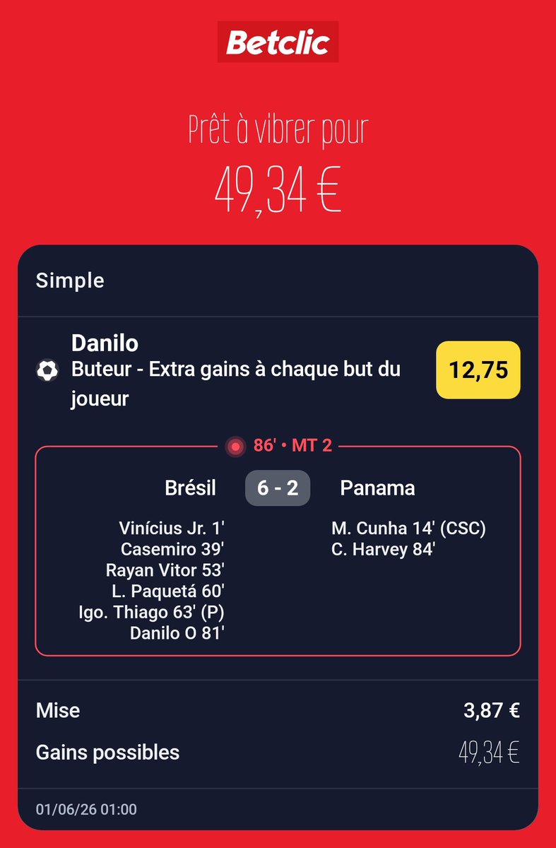 abdeen69's tweet photo. @Betclic J'ai parié en live sur Danilo qui marque mais vous ne m'avez pas validé mon pari !? Pourquoi ? https://t.co/VM404mQi3H