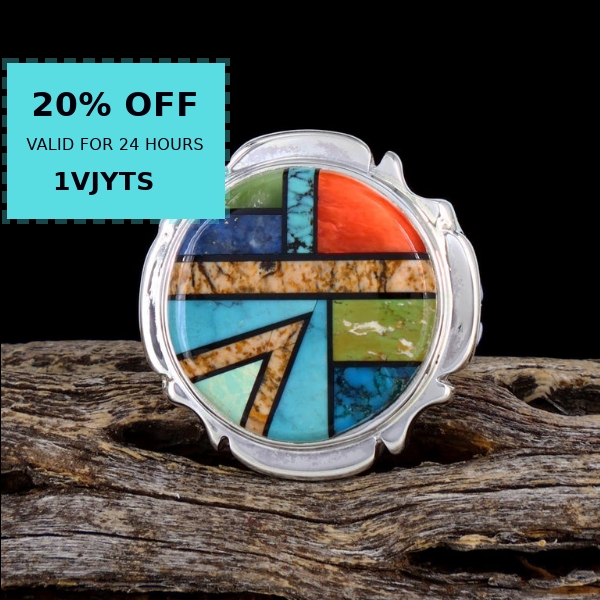 PuebloDirectCOM's tweet photo. ❤️🧡💛💚💙💜🖤 Multistone Inlay Ring Size 6 3/4 by Calvin Begay 👉 https://t.co/1bzJa5GAN0 https://t.co/JmkyEYkmZV