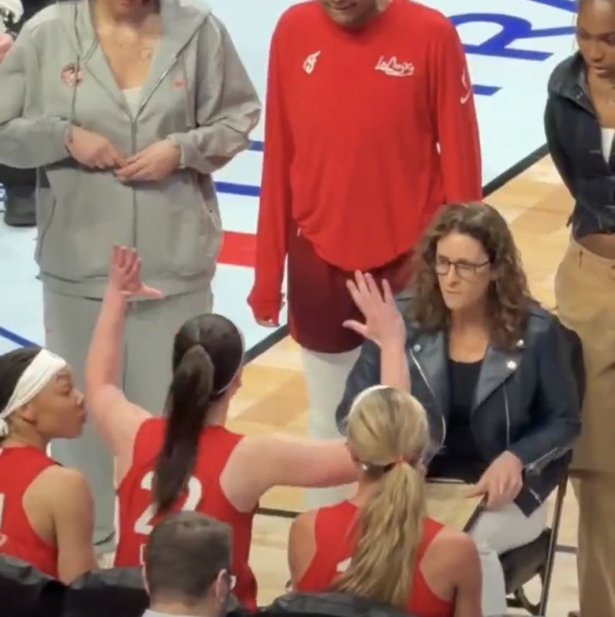 FeverUpdate's tweet photo. Sophie Cunningham on the viral video involving Caitlin Clark and head coach Stephanie White:

"Honestly, I think people are reading far too much into it. When you’re competing at the highest level, emotions are going to show. That’s what happens when players and coaches care deeply about winning. There is no issue between Caitlin and Coach White. They communicate well, they respect one another, and they’re both committed to making this team better every single day."