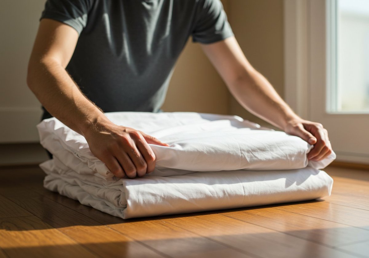 JenSellsArizona's tweet photo. Tidy up your linen closet by folding fitted sheets the easy way! 😊

#Bedroom #BedroomDesign #LinenCloset #FittedSheets #EasyFoldingTips
 https://t.co/lTVgZ3SD2Y https://t.co/CZokrQRN1j