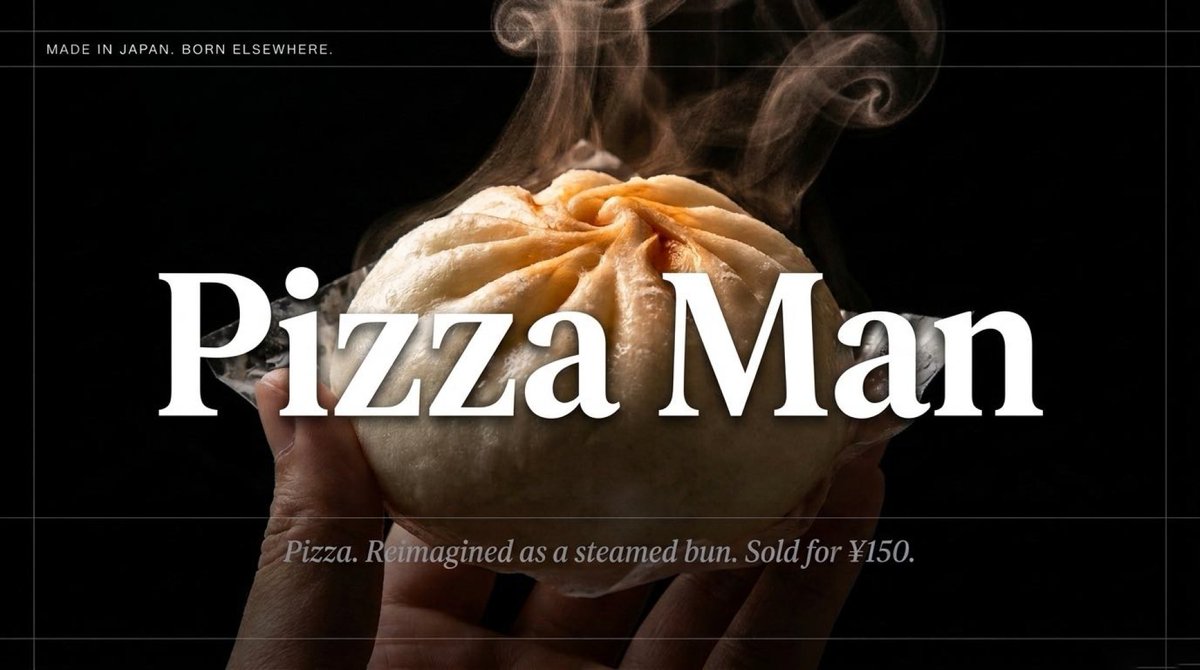 DBAMonkeyBridge's tweet photo. Pizza man: pizza sauce and cheese inside a steamed bun.
Not pizza. Not nikuman. Something else entirely.
150 yen. Hot. Portable.
Format, it turns out, is the real innovation.

https://t.co/q7Few6C2v9 https://t.co/iPLlQzRmPm
