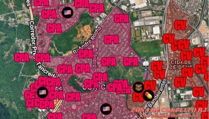 zonadeconflitor's tweet photo. Hoje, mais cedo, por volta das 18h, Traficantes da Tropa do 31 (🧛🏾‍♂️3️⃣1️⃣🇧🇷🚩), oriundos da Cidade de Deus (CV), invadiram o Morro dos 2 Irmãos (Milícia) e trocaram tiros com Milicianos do GAT do Capitão América (🇺🇸5️⃣.5️⃣🥷🏾🏴‍☠️). Ainda não há informações sobre mortos ou feridos. https://t.co/tXmfVZu66a