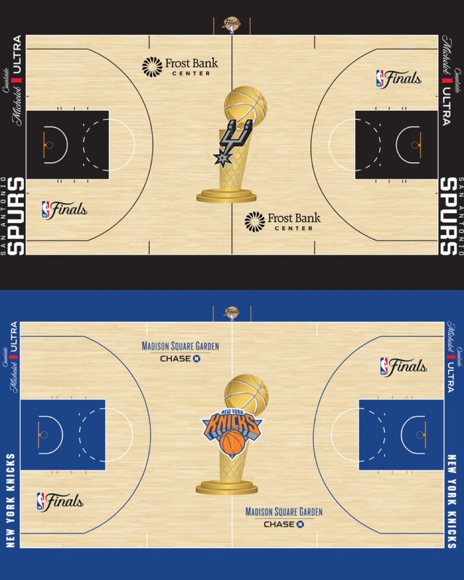 BrettSiegelNBA's tweet photo. The courts for the 2026 NBA Finals have been released: https://t.co/pHoZZTdkz2