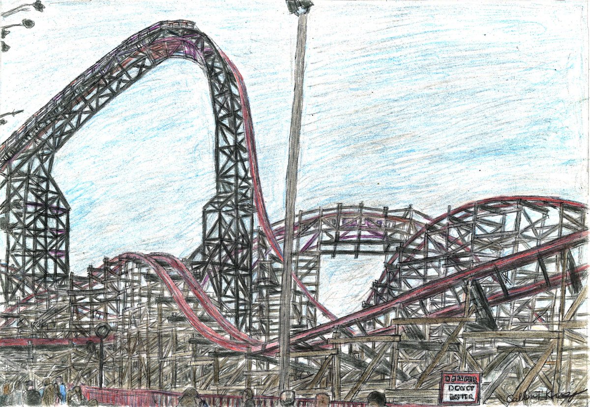 CallenHuey's tweet photo. Are you team Wildcat or team Arie? I enjoyed these rides so much that I sketched them.
#WildcatsRevenge #ArieForceOne #RMC #RockyMountainConstruction #rollercoasters #Hersheypark #FunSpotAtlanta @coastersRfun @TheThrillDude @flightoftaylor @Urbex_Coasters https://t.co/ruJbcpvREH