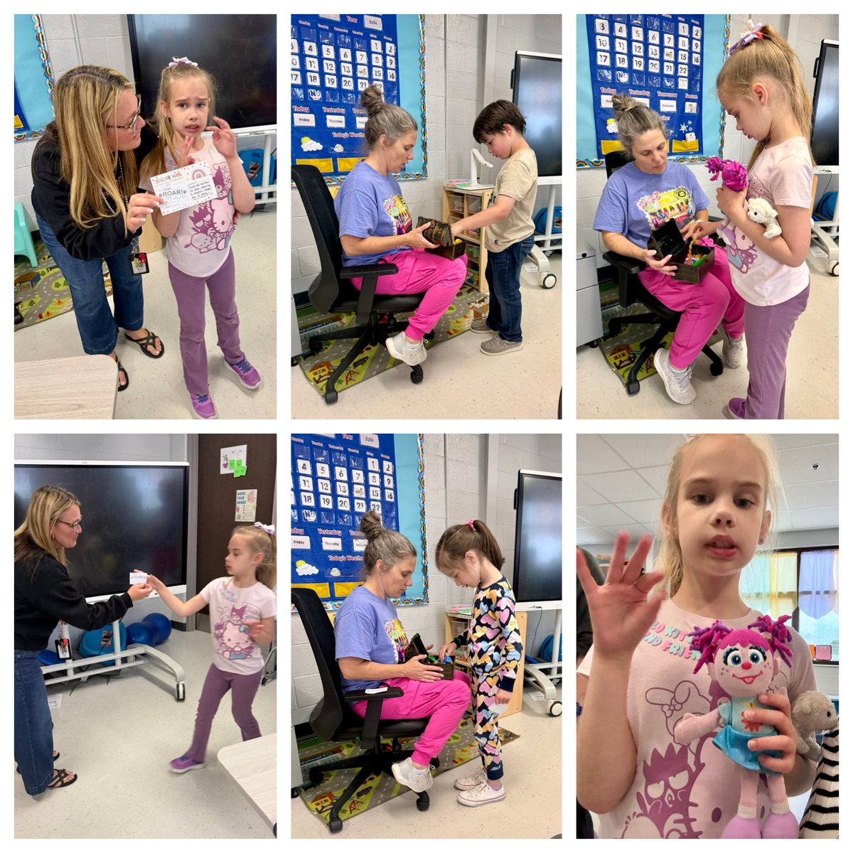 RelifordChristy's tweet photo. 🎉🎈Mrs. Travis’s students receiving a ROAR card, teacher mail, and a prize from the treasure box for their AMAZING behaviors during KSA and all the schedule changes! Way to go, Tigers! We are SO proud of you all! ❤️🐯🐾🥳@cannonsburgelem https://t.co/xqIDmZnA7g