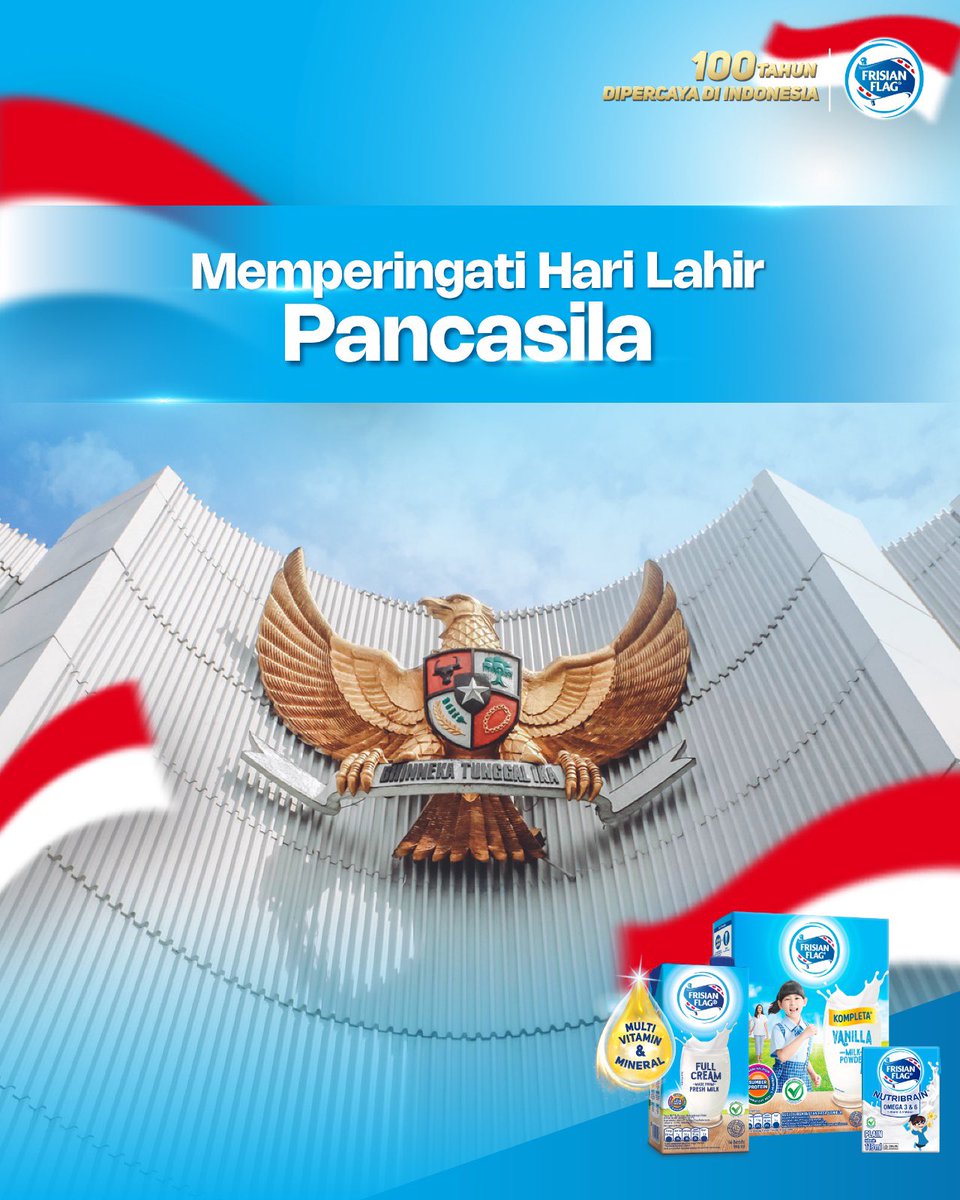FrisianFlagID's tweet photo. Pancasila mengingatkan bahwa setiap langkah yang dilakukan mampu memberikan dampak yang berarti. 

Seperti kebaikan dalam segelas susu, mari terus menumbuhkan nilai-nilai Pancasila dalam setiap langkah untuk Indonesia yang lebih sehat.

Selamat Hari Lahir Pancasila! https://t.co/pH0Ijo9JlO