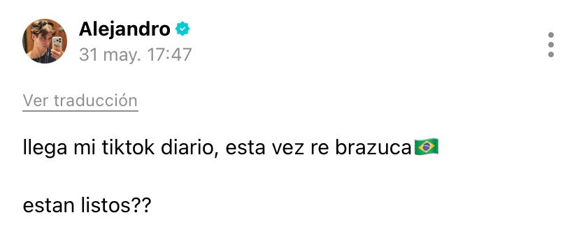 weversestbv's tweet photo. POST🌟| 310526 – #ALEJANDROARAMBURU

“llega mi tiktok diario, esta vez re brazuca🇧🇷

están listos??”

#SantosBravos @santos_bravos 

STBVLATAM🌸 https://t.co/2vXihkq2Uu