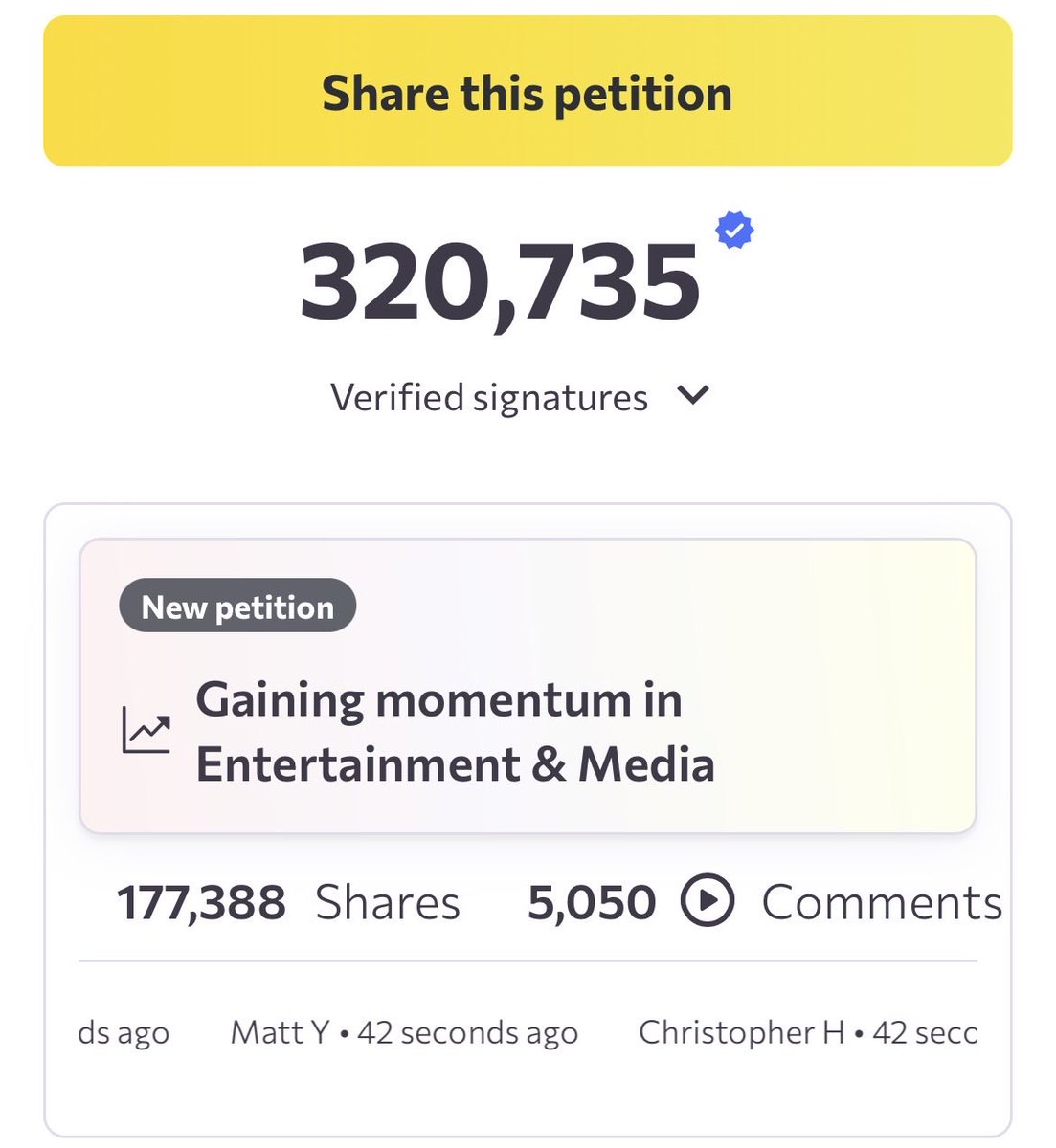thedestinyshow's tweet photo. 320,000+ Guardians answered the call. We have to keep going. We can save it. 

https://t.co/VHZbm8SHH8

#WeWantDestiny3 #SaveDestiny https://t.co/aHMVNG2sdH