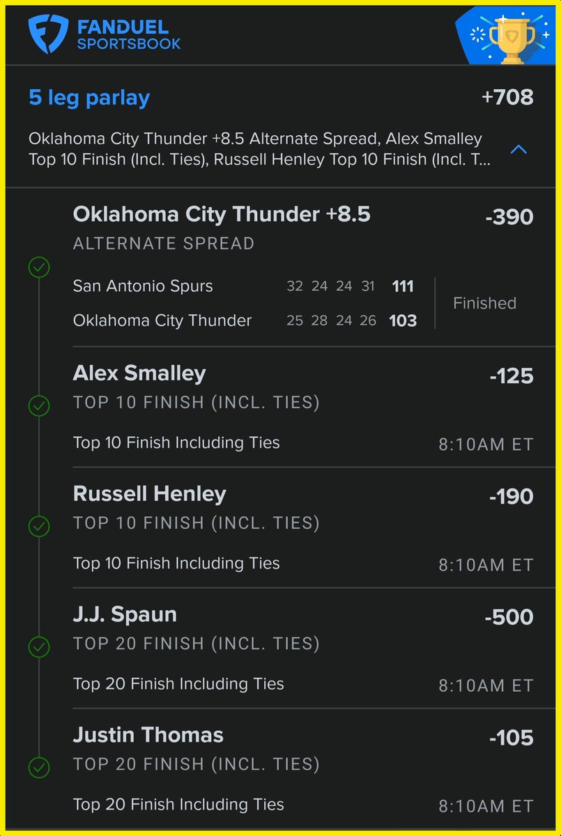 RayBanz023's tweet photo. What a weekend 💥 1/4
#spurs
#CharlesSchwabChallenge
#PGA
@FDSportsbook 
#AceParlays https://t.co/EtiR6RRuzo