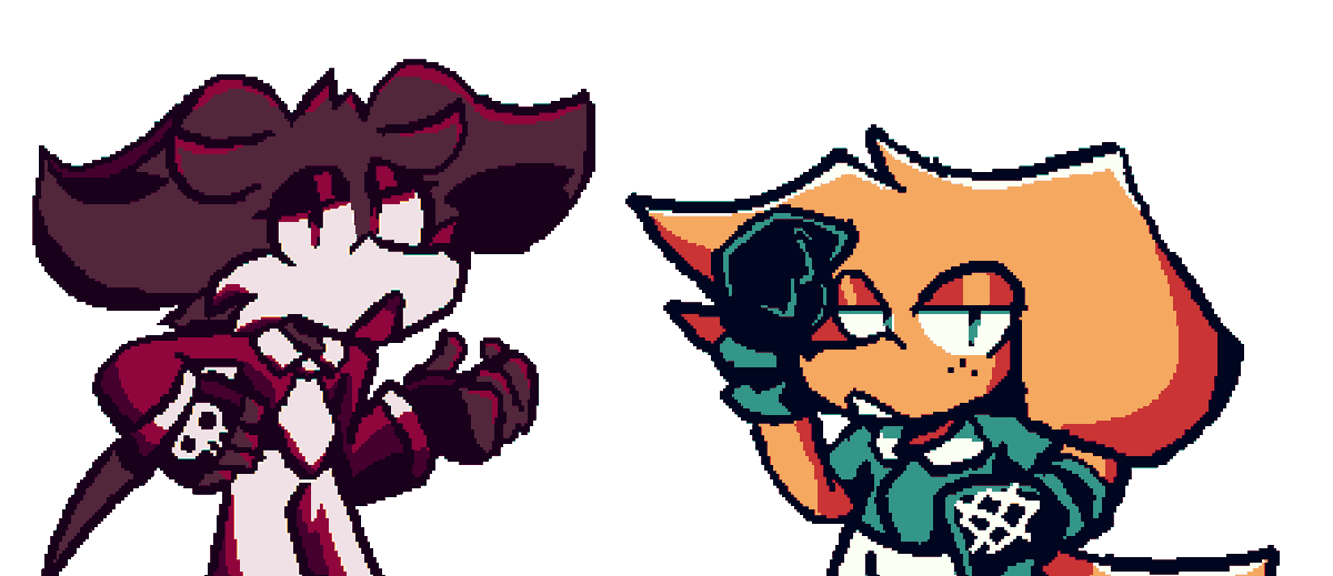 DeltaTimed's tweet photo. @Docku_Core @7tBoyofDynamite I usually prefer not to use the eyelids to wink, I use any character's actual eyelids sparingly in my art because it unfortunately makes them look like thirst traps.

Example featuring 2 of my OCs.

@SaharaStuDev https://t.co/gJla4UZnCn