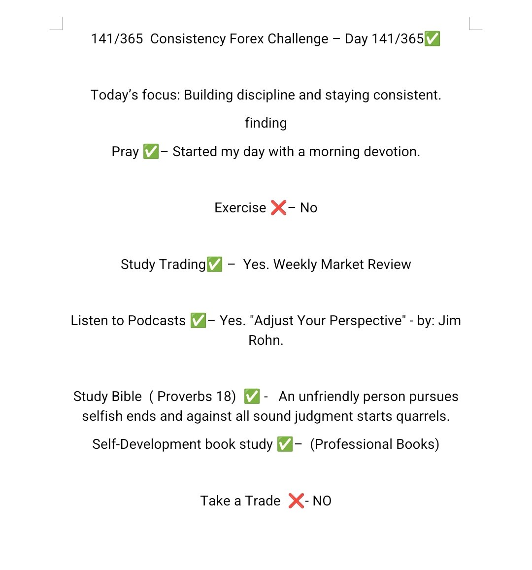 Degenplus's tweet photo. 141/356 
Consistency Forex Challenge – Day 141✅ https://t.co/rwJakDfhef