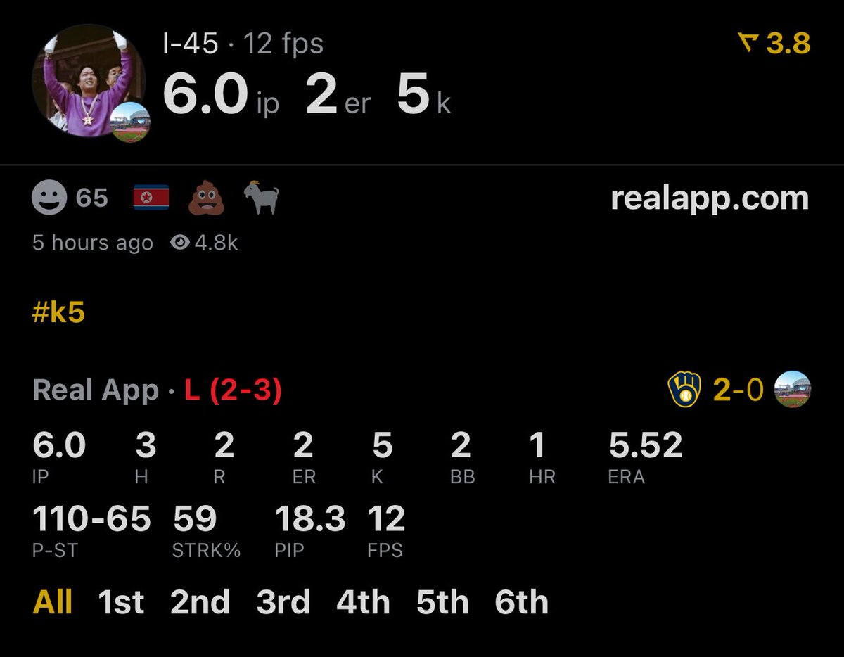 extremelyhtown's tweet photo. Imai really battled today. Showed some big league toughness. If his team had given him ANY run support they'd have made a game of it. Encouraging. Arguably more impressive than the no-no last week where he walked the first three batters of the game. https://t.co/VkLmJNXNrO