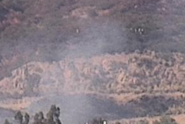 engineco16's tweet photo. #AriesFire There's that spot fire, upper right. You can see the crews now and they have it knocked down. Air tankers are being released now. https://t.co/rlJXSeJeEq