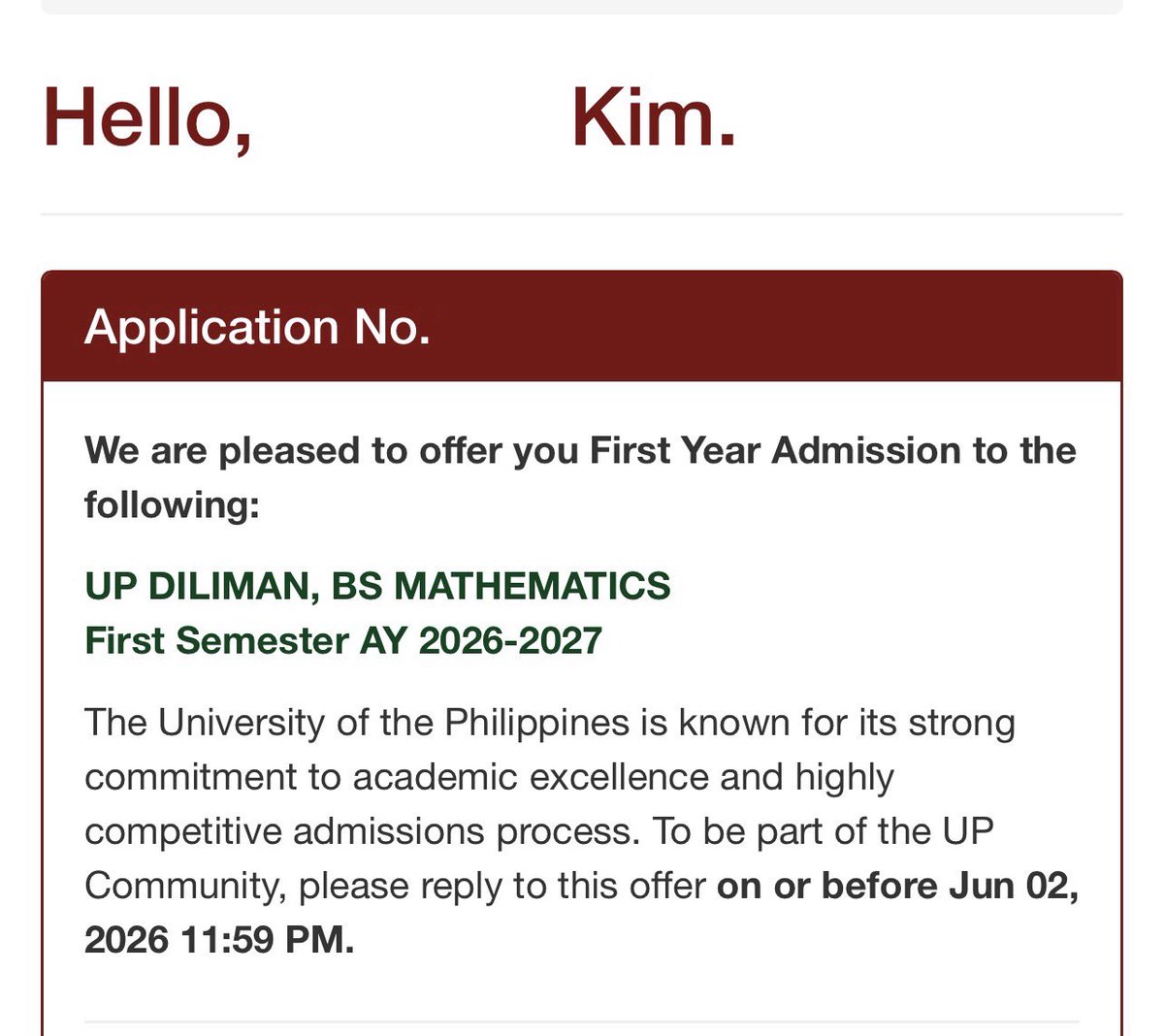 kimkiamz's tweet photo. To the girl who never loses hope, you made it! I’m now your bs math girlyyy 🥹 

All Glory to God! 🙏🤍 https://t.co/MScEk14isV