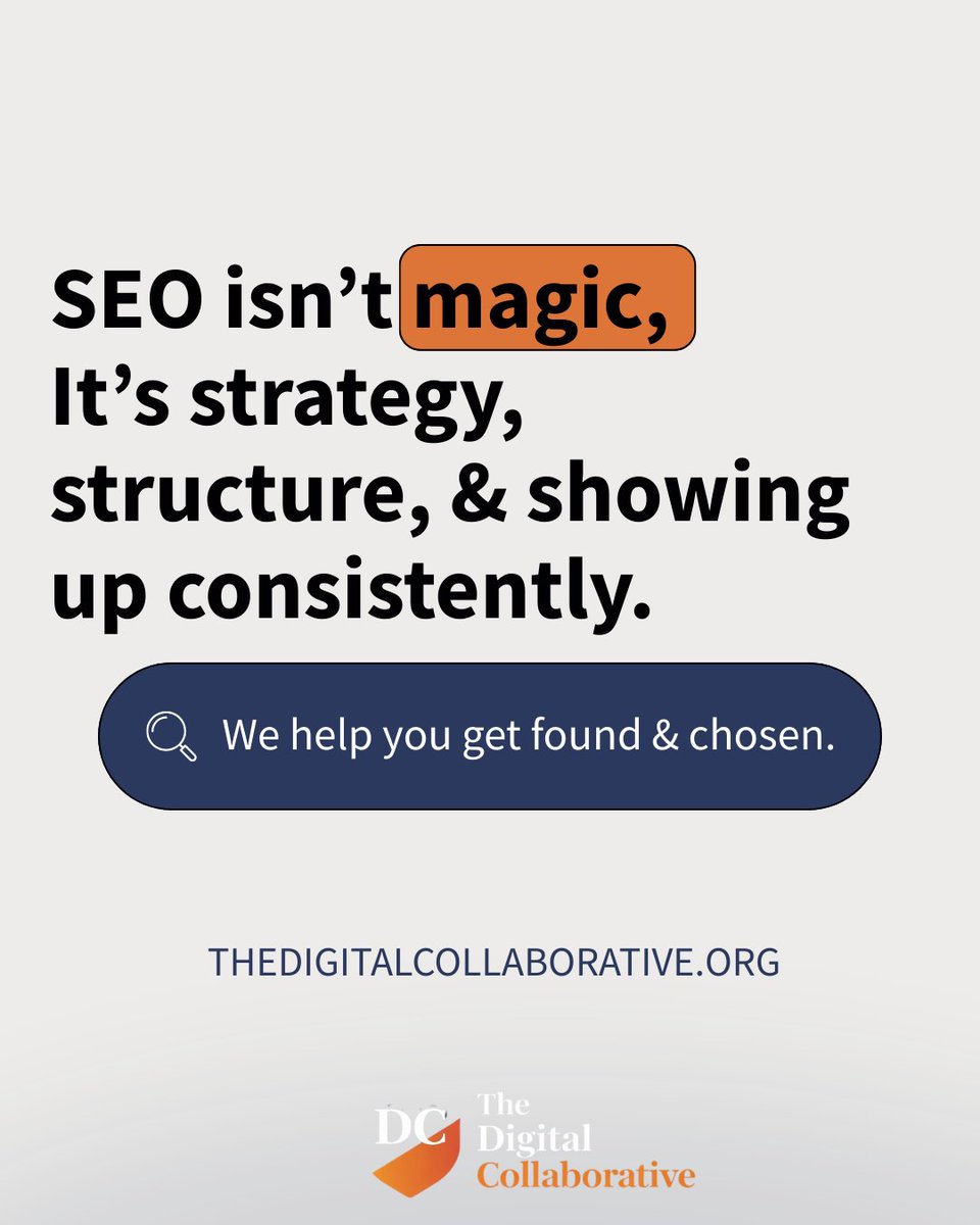 Digital_Collab's tweet photo. SEO isn’t magic 🧠✨
 It’s strategy, structure, and showing up consistently.
 We help you get found and chosen.
 👉 https://t.co/pB5KlKfce2 
 #SEO #SearchMarketing #VisibilityMatters https://t.co/JZ0xXMCoJd
