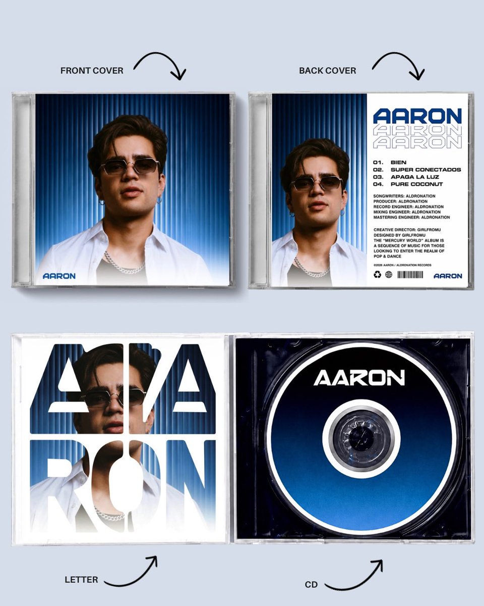 aldronation's tweet photo. Les presentamos el regalo de la reacción de Aaron:

Un CD 💿 de sus propias canciones con un diseño hecho por Aldronation. 🤩

Estamos felices de ver que te gustó @ArnMercurio hacemos todo con mucho amor para ti. ❤️ https://t.co/Dyxwv5v9lz