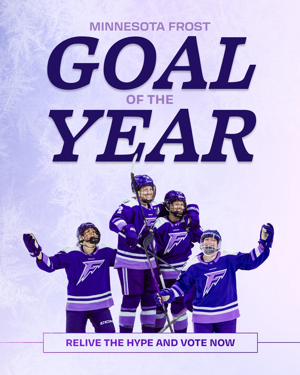 PWHL_Minnesota's tweet photo. So many unforgettable moments 🤯  Check out the finalists and lock in your pick for Frost Goal of the Year! 
Vote now: https://t.co/a5eAtDa88M https://t.co/CtqIT6Y9zV