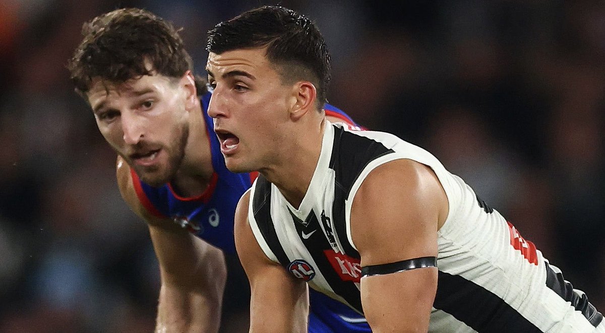 magpieshq's tweet photo. AFL’s Brownlow Predictor has Nick Daicos polling 3 votes against the Dogs 🤔

3 votes - N. Daicos
2 votes - J. De Goey
1 vote - M. Bontempelli

E. Richard’s unlucky…

Thoughts?  #AFLDogsPies https://t.co/6SHxaFAUAU