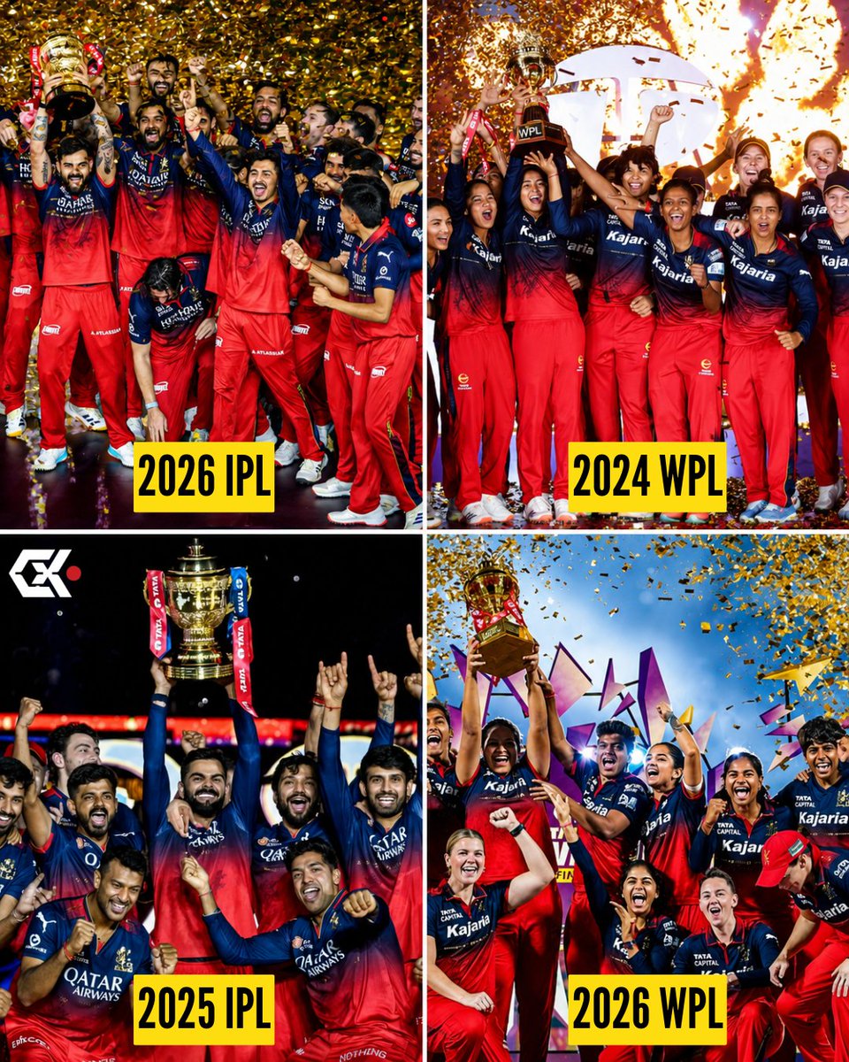CricXtasy's tweet photo. 2 IPL titles 🏆 2 WPL titles 🏆 https://t.co/zmC0clNNFk