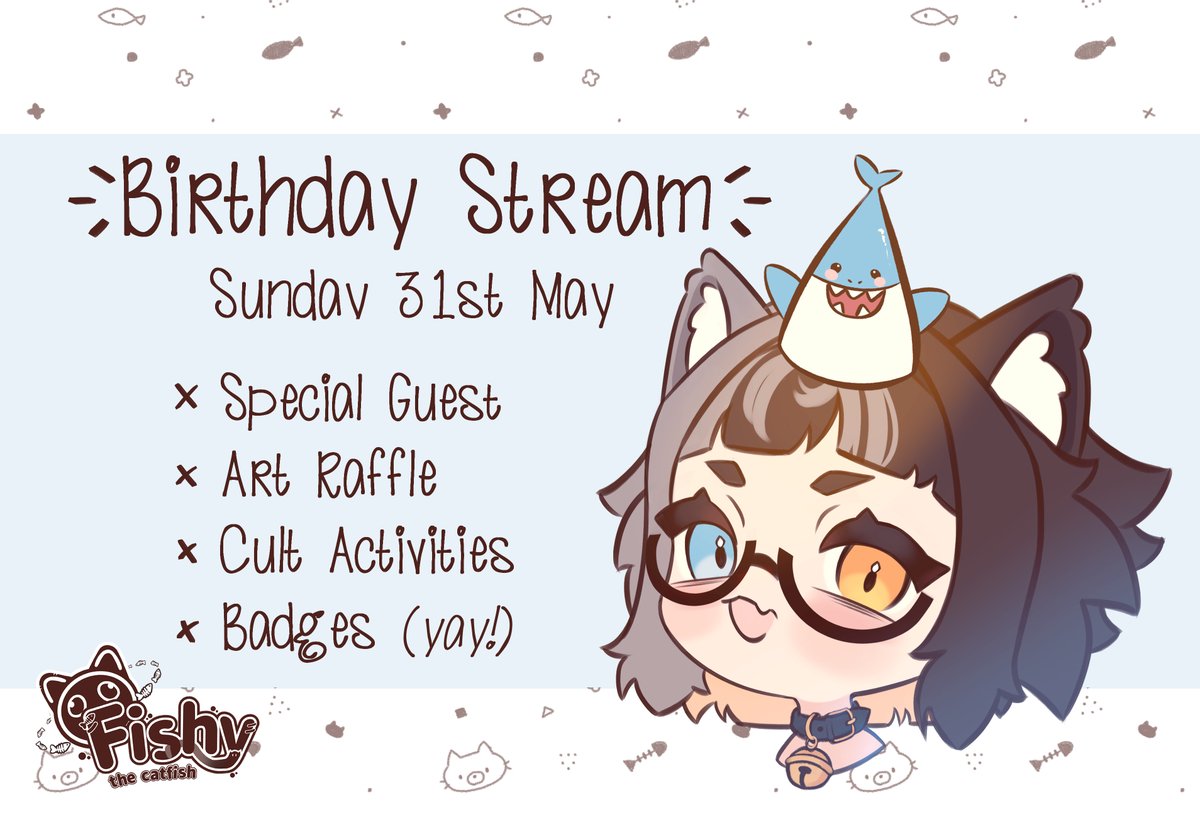 FishiestFishyy's tweet photo. it's ma birthday!
Come say hi on the purple app :3

Art Raffle for all the viewers at the end of the stream and guaranteed art prize for Top Donor/Gifter! https://t.co/Bi3Y44Sh6e
