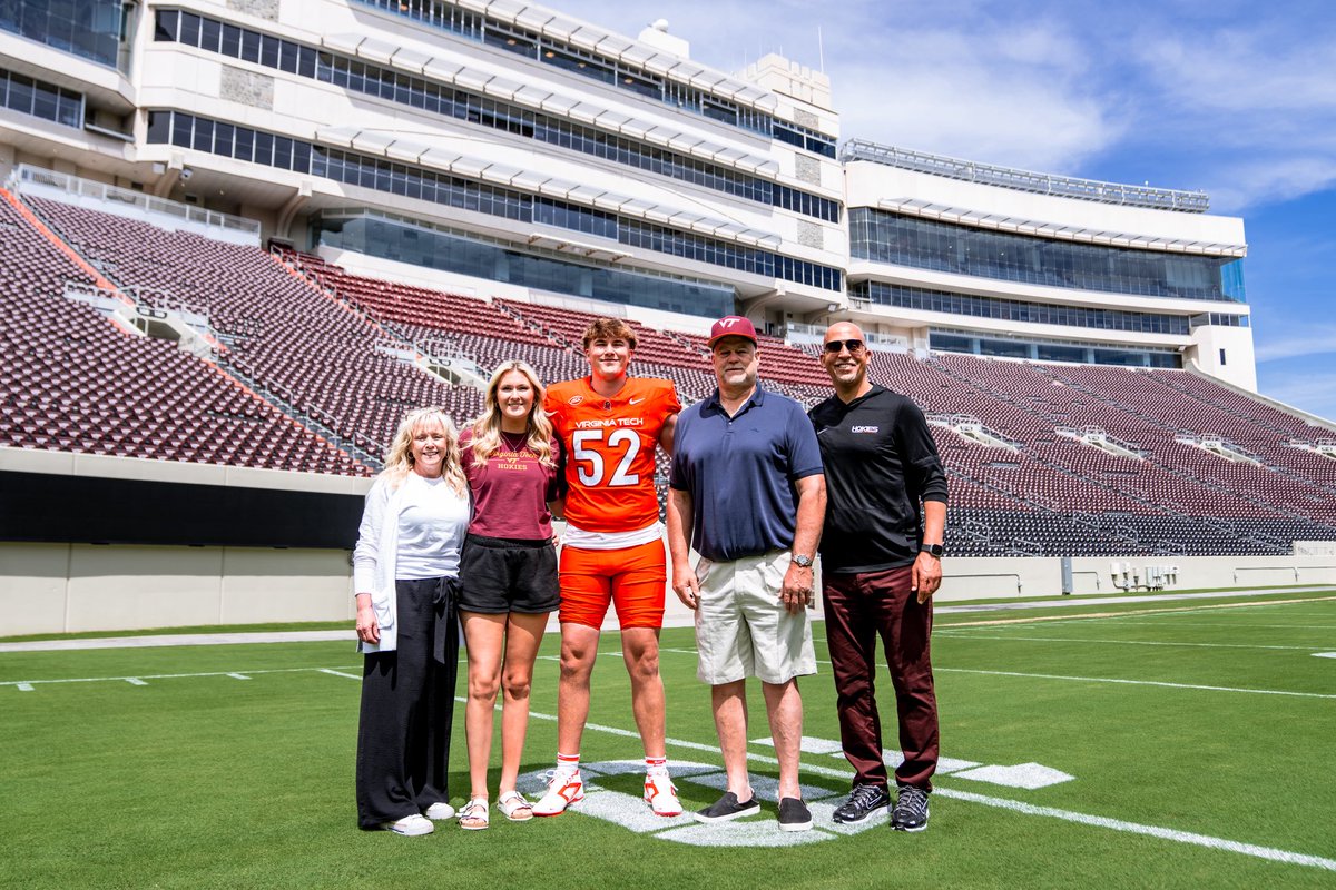 LUKEBRAHAM52's tweet photo. Thank you to @HokiesFB for an amazing OV experience. I’m grateful for the coaches, staff, and players for making me feel at home and showing so much love throughout the visit. @coachjfranklin @CoachMooreVT @Coach_Danielsen @VTScoop247 https://t.co/wx9t9pBSdj