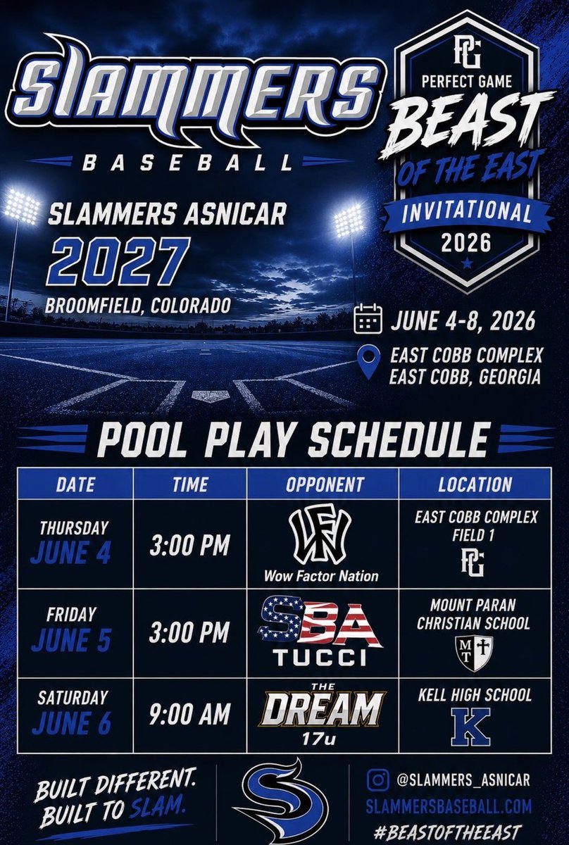 TysonMann27's tweet photo. Very ready for a big summer 
Our schedule, also has the details of our pool play games for the Beast of the East! https://t.co/GS0eNrBkJN