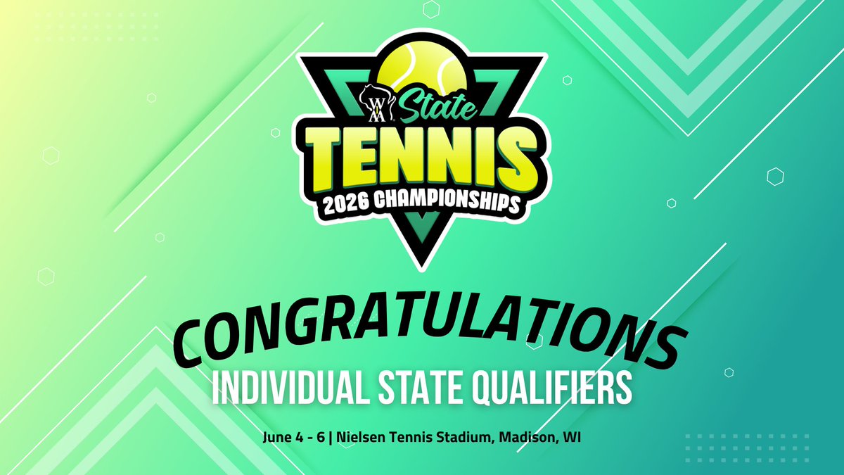 wiaawi's tweet photo. The 2026 Boys Individual Tennis brackets are set! Congratulations to all the individuals who will compete next weekend June 4 - 6 at Nielsen Tennis Stadium in Madison!🎉🎾 #wiaatennis

VIEW BRACKETS ➡️ https://t.co/Zd75WyOMVx 

STATE APPAREL ➡️ https://t.co/neRcg9fTxK https://t.co/kbbNZI84Gh