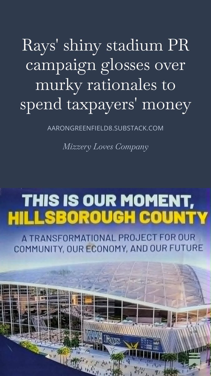 Mizzerylovesco's tweet photo. All those billions in revenue the Rays are promising will come with a new stadium? Yeah ... about that. They are making a lot of assumptions.
https://t.co/ci0muT6JEx
#raysbaseball #raysstadium https://t.co/d4WqXFxKqe