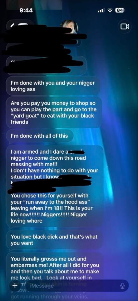 bAnthonYsr's tweet photo. A racist White woman who is a Registered Nurse in Louisiana is upset that her daughter had a baby for a Black guy &amp; her daughter went to Facebook to EXPOSE her blatant bigotry‼️

The level of RACISM in these text messages‼️🤯 but I am not surprised one bit‼️🤦🏽‍♂️ https://t.co/sq7EaLthk4
