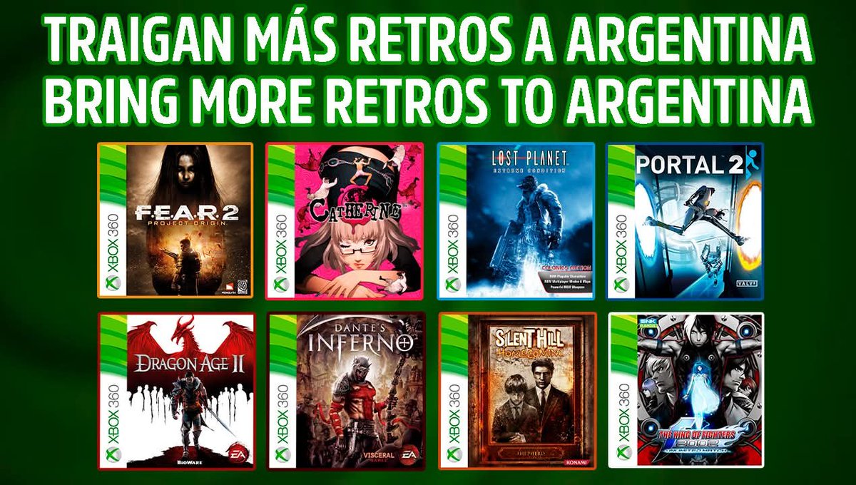 comxea's tweet photo. 1° POST EN XBOX PLAYER VOICE (más en camino)

El primer post se dedicará a los juegos retrocompatibles NO disponibles en Argentina. Cada voto, comentario, boca en boca y demás importa. 

https://t.co/cUmKq8bGIR https://t.co/MYULEkYm6A