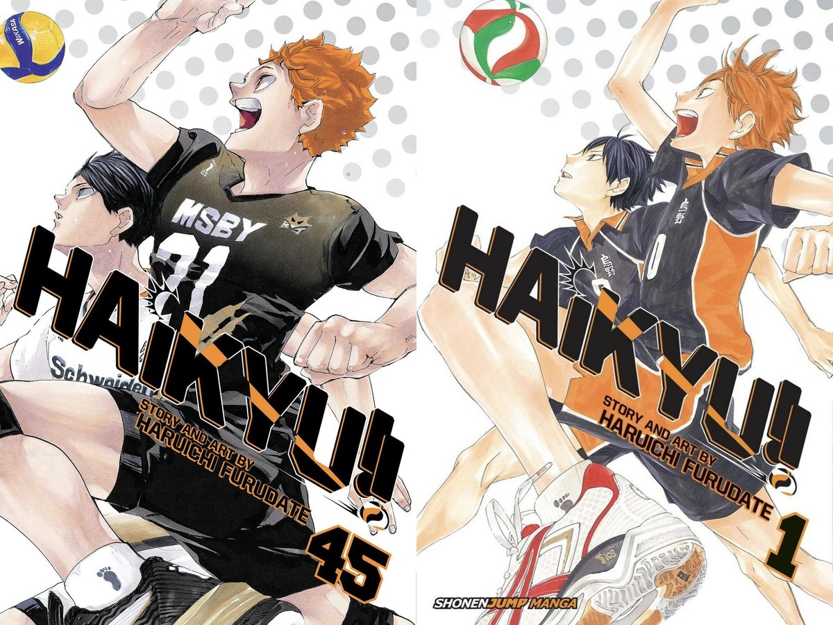 KurooHiroo's tweet photo. Maybe the most memorable manga ending moment imo,, 6 years later and the final vol. alt. covers being redraws of the people that stayed and met with Shoyo&amp;Tobio through the years posing as their vol. 1 starting run, still has me in awe https://t.co/wKmNx6IkCN