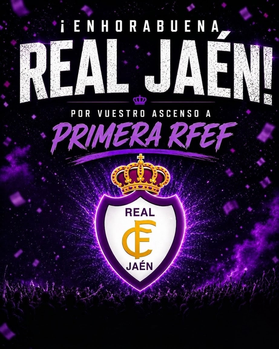 Mengibar_FS's tweet photo. !ENHORABUENA @RealJaenCF POR EL ASCENSO! ¡LA PASIÓN DE TODA UNA PROVINCIA! 

#ASCENSO #JAEN https://t.co/3HbQwcpaUG