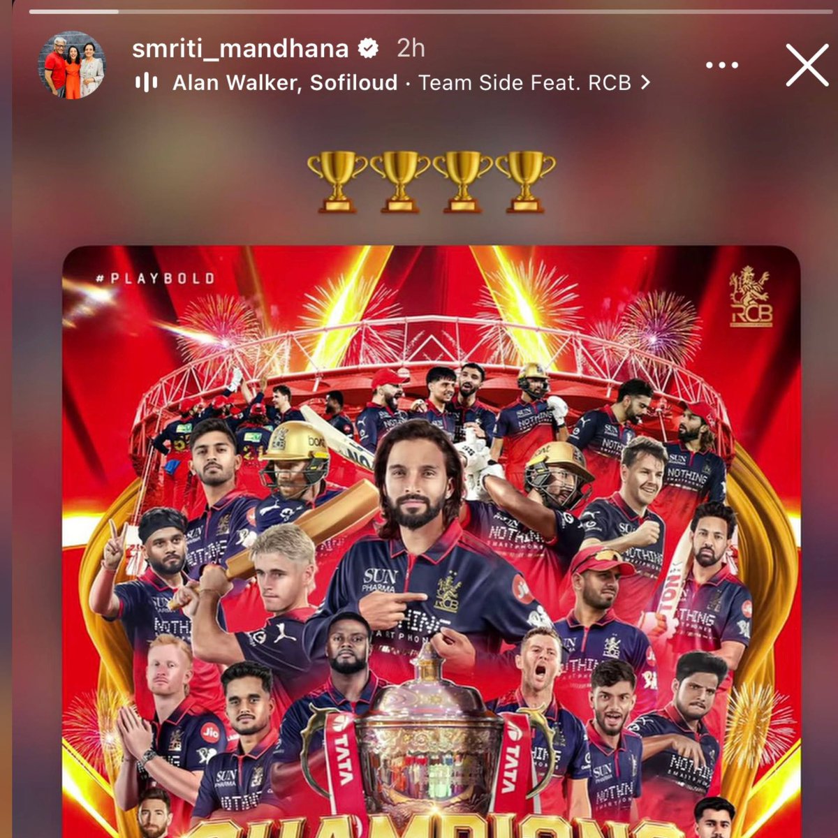 BluntIndianGal's tweet photo. Smriti posted this on Instagram with 4 trophies🥹❤️ https://t.co/MOP1uFfNtP