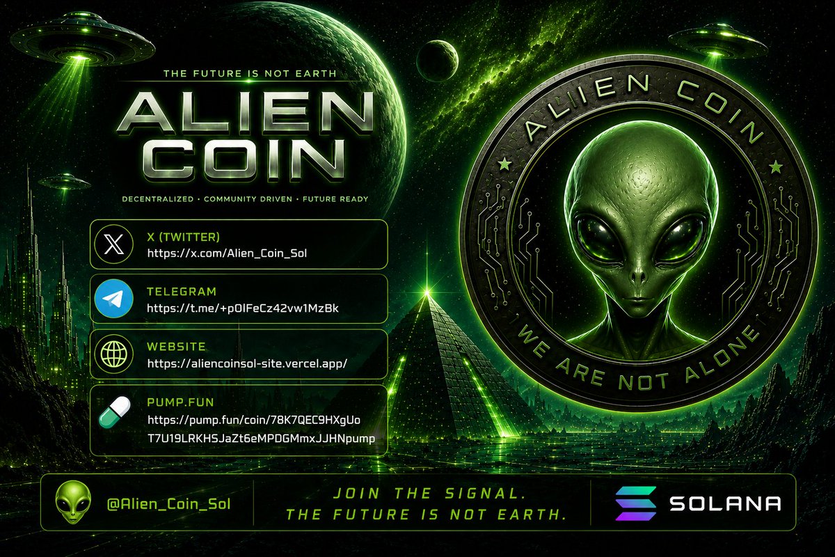 Ermacho72's tweet photo. @manifestingdiva 👽 Signal strength: increasing.

More holders.
More believers.
More aliens.
🌐 Website
https://t.co/OgDExIkqyB
🛸 https://t.co/Y4ePxxOa4K
https://t.co/52uOP52yTA

📡 Telegram
https://t.co/9SVK4lRFLw
#AlienCoin #Solana #memecoin #crypto 👽🛸🚀 https://t.co/WKGpNScveh