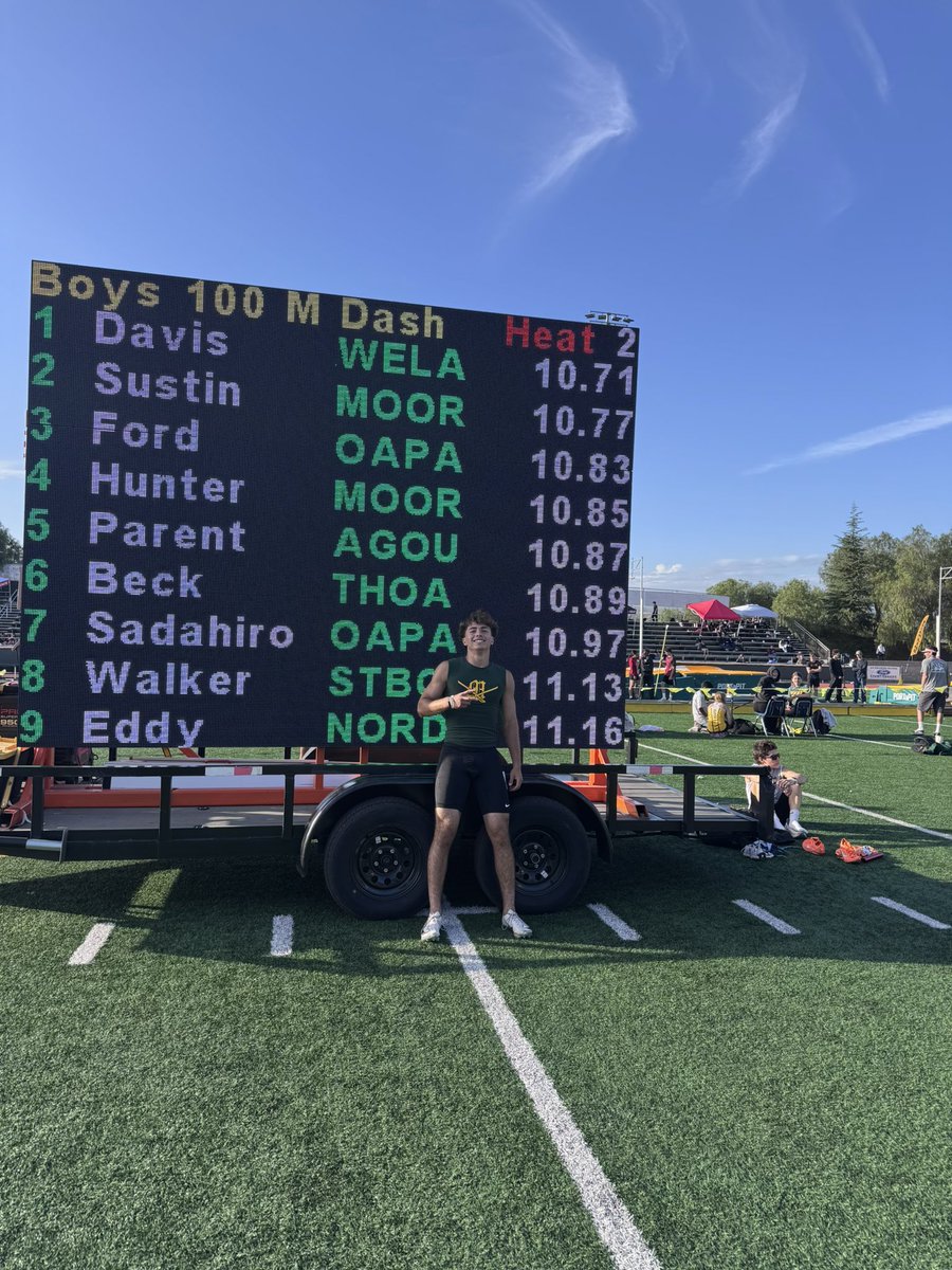 paytonsustin21's tweet photo. Great Junior Track Season!

100m-10.77 3rd fastest all time at Moorpark

200m-22.07 5th fastest all time at Moorpark 

3rd leg on the 3rd fastest 4x100 team in California with a time of 40.60 and fastest team ever in Ventura County 

Now onto my Senior year of football 🏈 https://t.co/GChB0I2fea