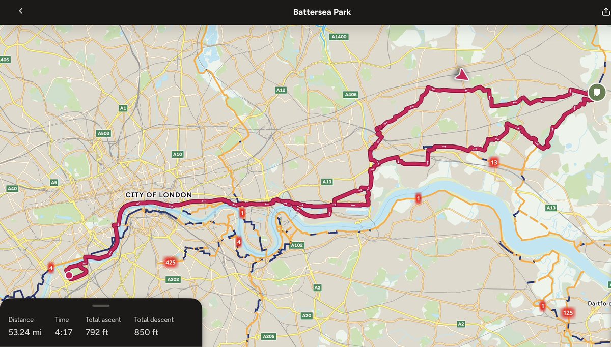 HaveringCycling's tweet photo. Five Havering CTC riders made it to Battersea Park earlier. Lunch on a bench by the river. A lap of the park then home. Next Sunday- “Brunch HQ” Warley. https://t.co/ddIKLUVhNj