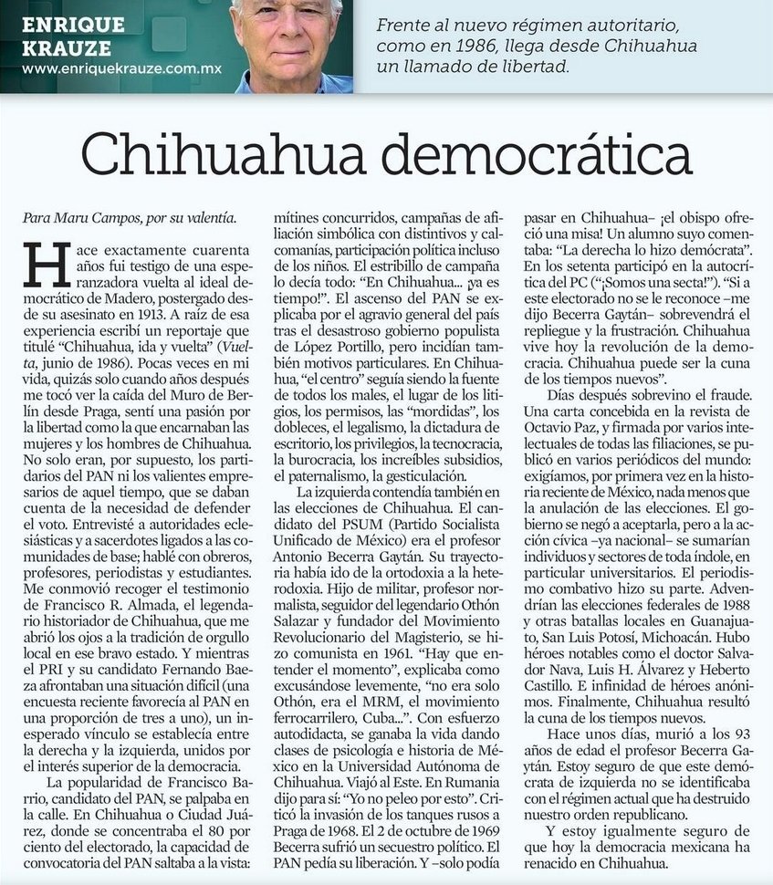 LeonKrauze's tweet photo. Hay que leer hoy a Enrique Krauze: https://t.co/e7gssMKIxZ