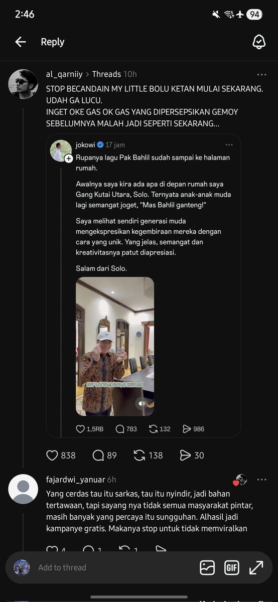 imdreamingc's tweet photo. @jokowi Baca ini di threads gw kira jokowi bikin statement kyk gitu editan anjir.
Gw ampe cek ulang ke X...
Pembodohan bgt, bisa2nya muji bahlil wkwkwk
Emang org indo se goblok itu kah😭 https://t.co/4og6yhZwTo